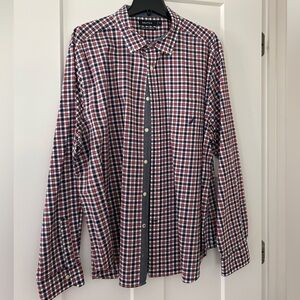 Nautica Men's Checkered Red and Blue Shirt
